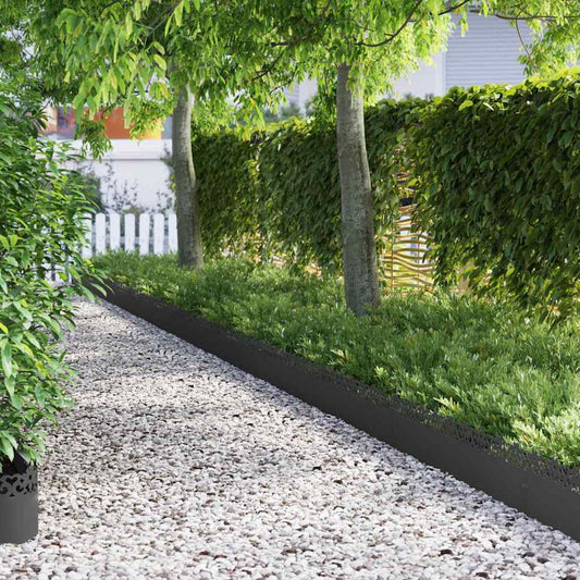 Lawn Edgings 20 pcs 103 x 0.05 x 22 cm Steel Black