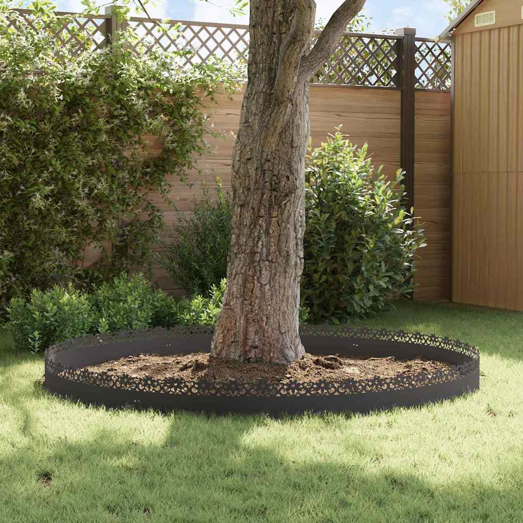Lawn Edgings 20 pcs Black 103 x 0.05 x 22 cm Steel