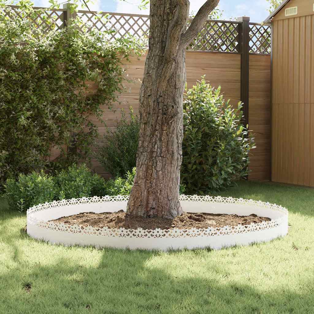 Lawn Edgings 10 pcs White 103 x 0.05 x 22 cm Steel