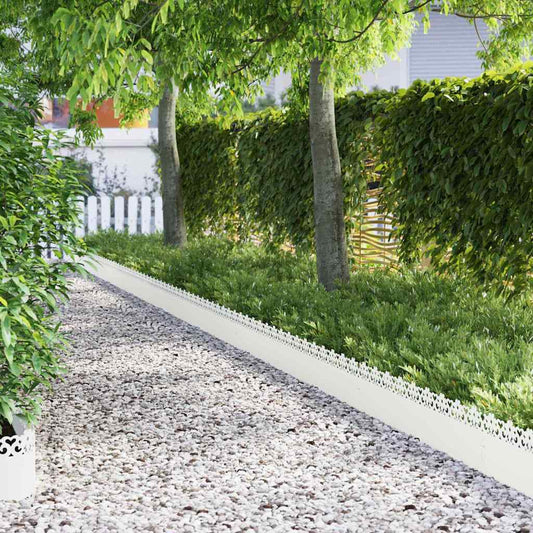 Lawn Edgings 30 pcs 103 x 0.05 x 22 cm Steel White