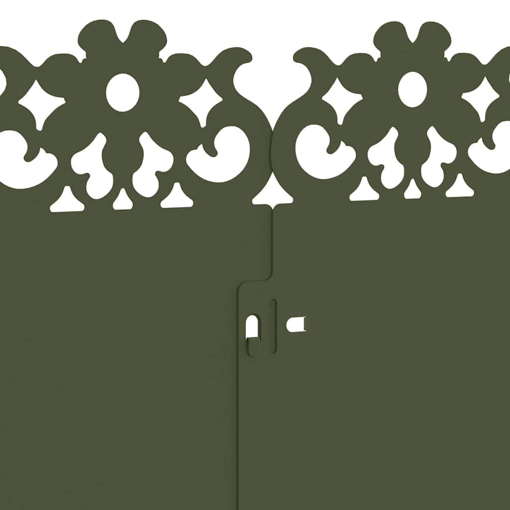 Lawn Edgings 30 pcs Olive Green 103 x 0.05 x 22 cm Steel
