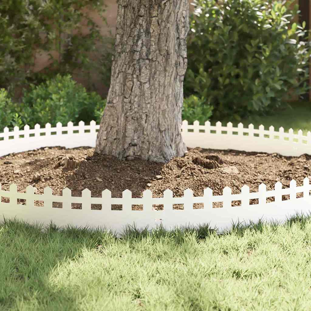 Lawn Edgings 10 pcs White 103 x 0.05 x 22 cm Steel