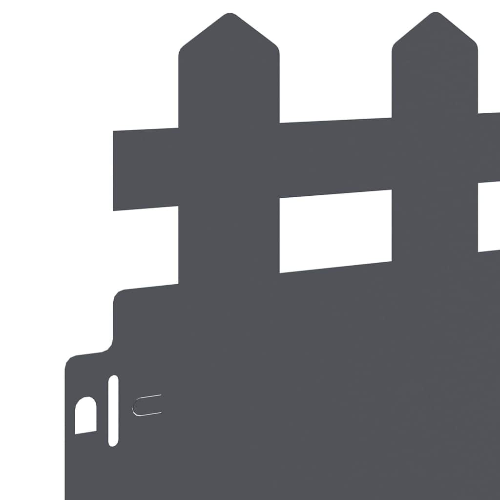 Lawn Edgings 10 pcs Anthracite 103 x 0.05 x 22 cm Steel