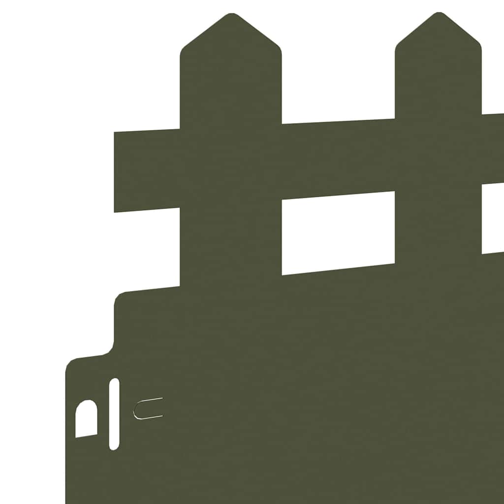 Lawn Edgings 10 pcs Olive Green 103 x 0.05 x 22 cm Steel