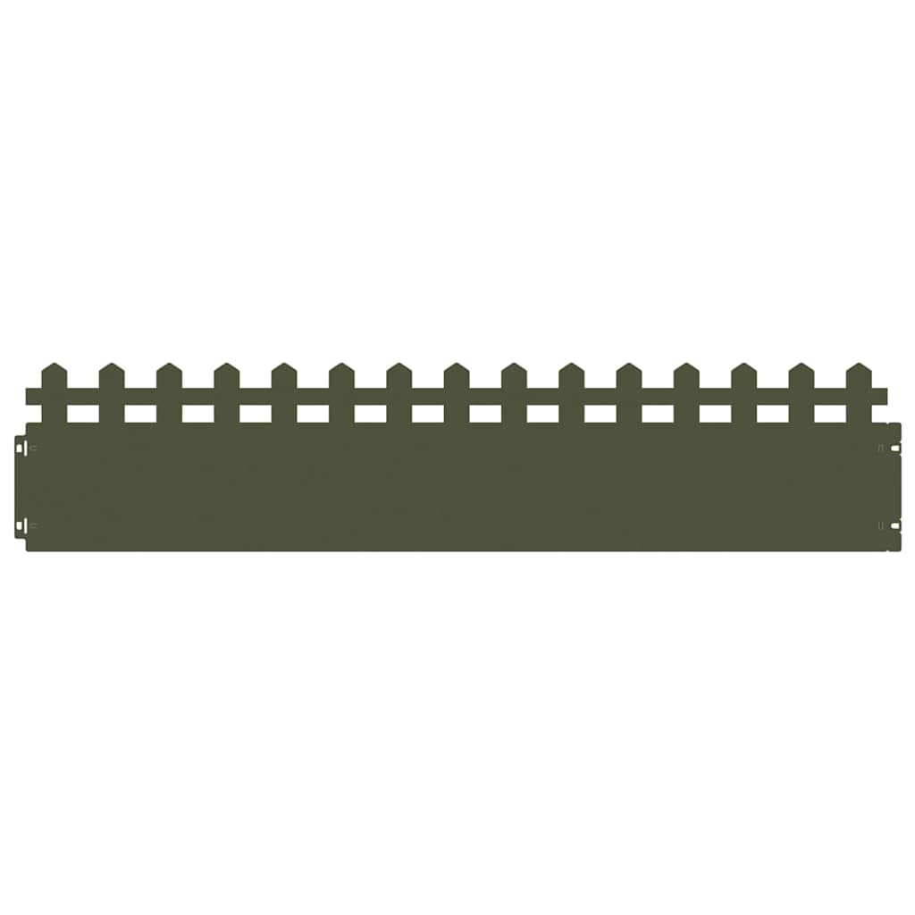 Lawn Edgings 20 pcs Olive Green 103 x 0.05 x 22 cm Steel
