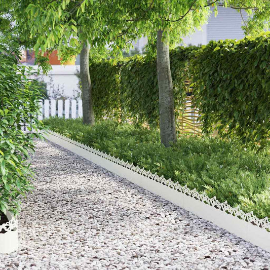 Lawn Edgings 10 pcs 103 x 0.05 x 22 cm Steel White