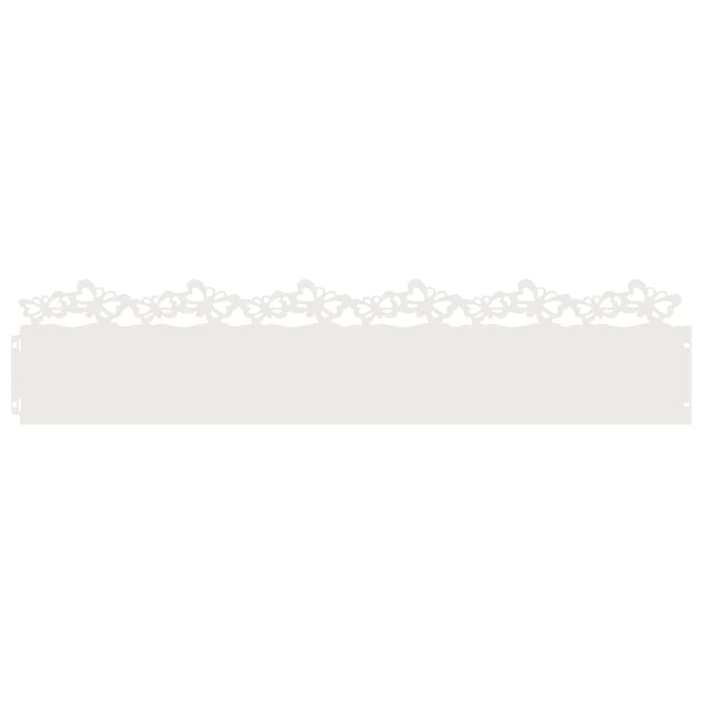 Lawn Edgings 10 pcs White 103 x 0.05 x 22 cm Steel