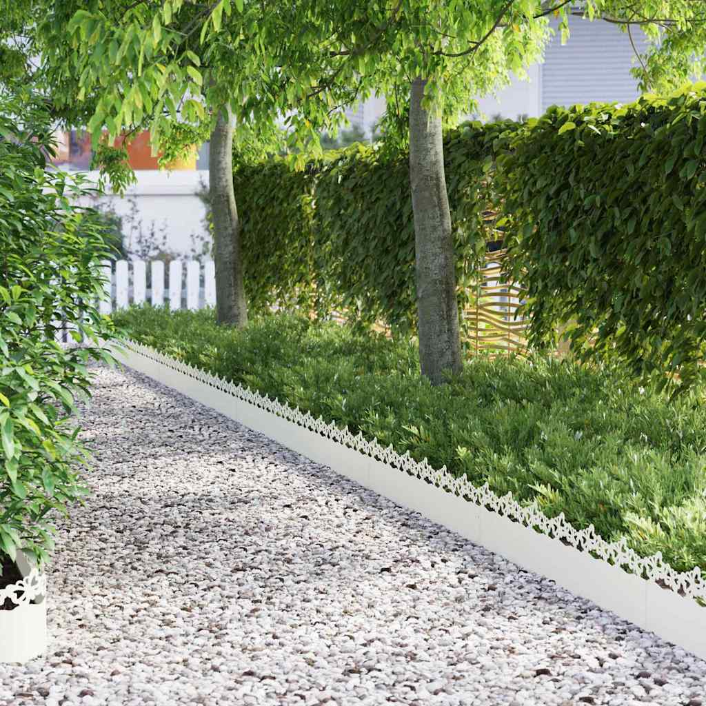 Lawn Edgings 30 pcs White 103 x 0.05 x 22 cm Steel