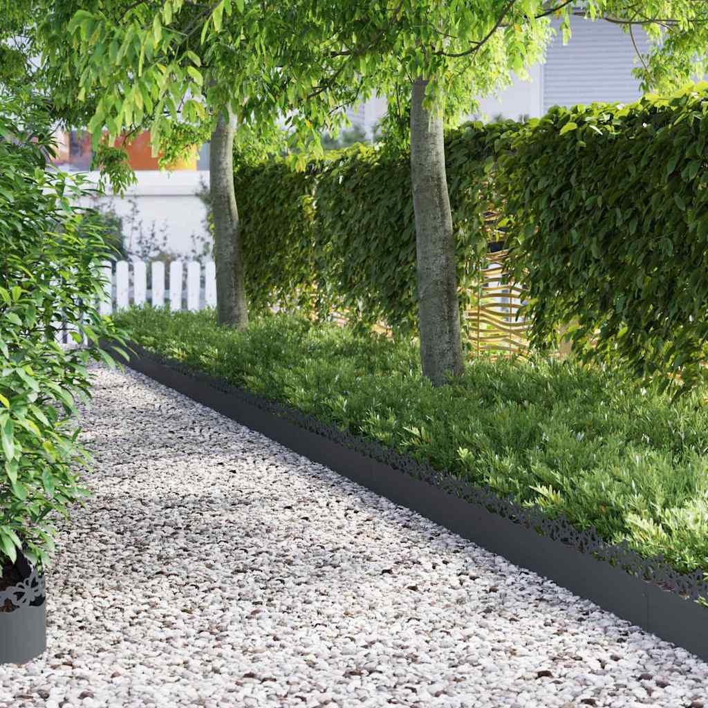 Lawn Edgings 20 pcs Anthracite 103 x 0.05 x 22 cm Steel