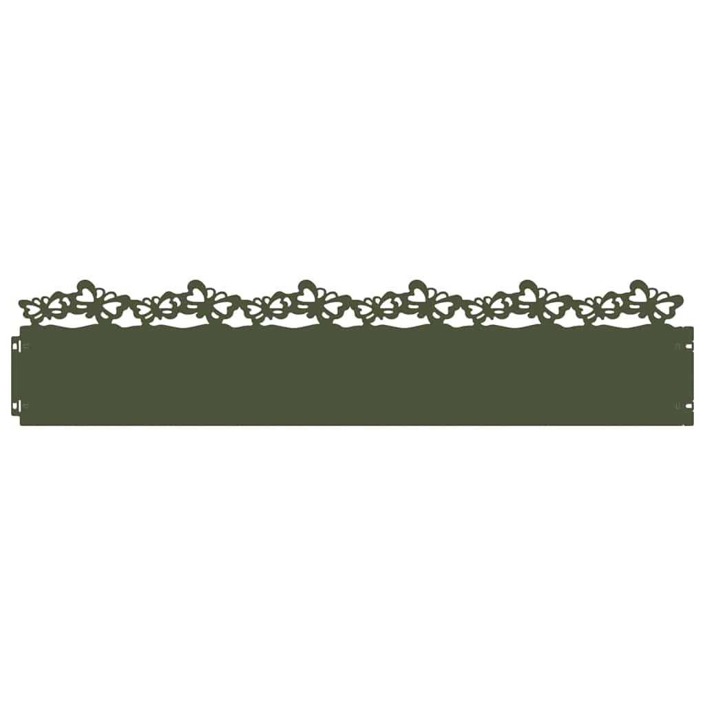 Lawn Edgings 30 pcs Olive Green 103 x 0.05 x 22 cm Steel