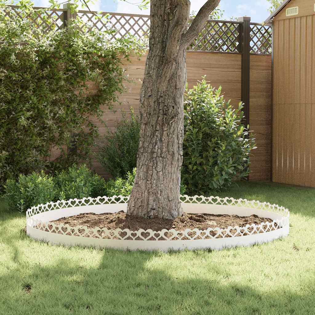 Lawn Edgings 10 pcs White 103 x 0.05 x 22 cm Steel