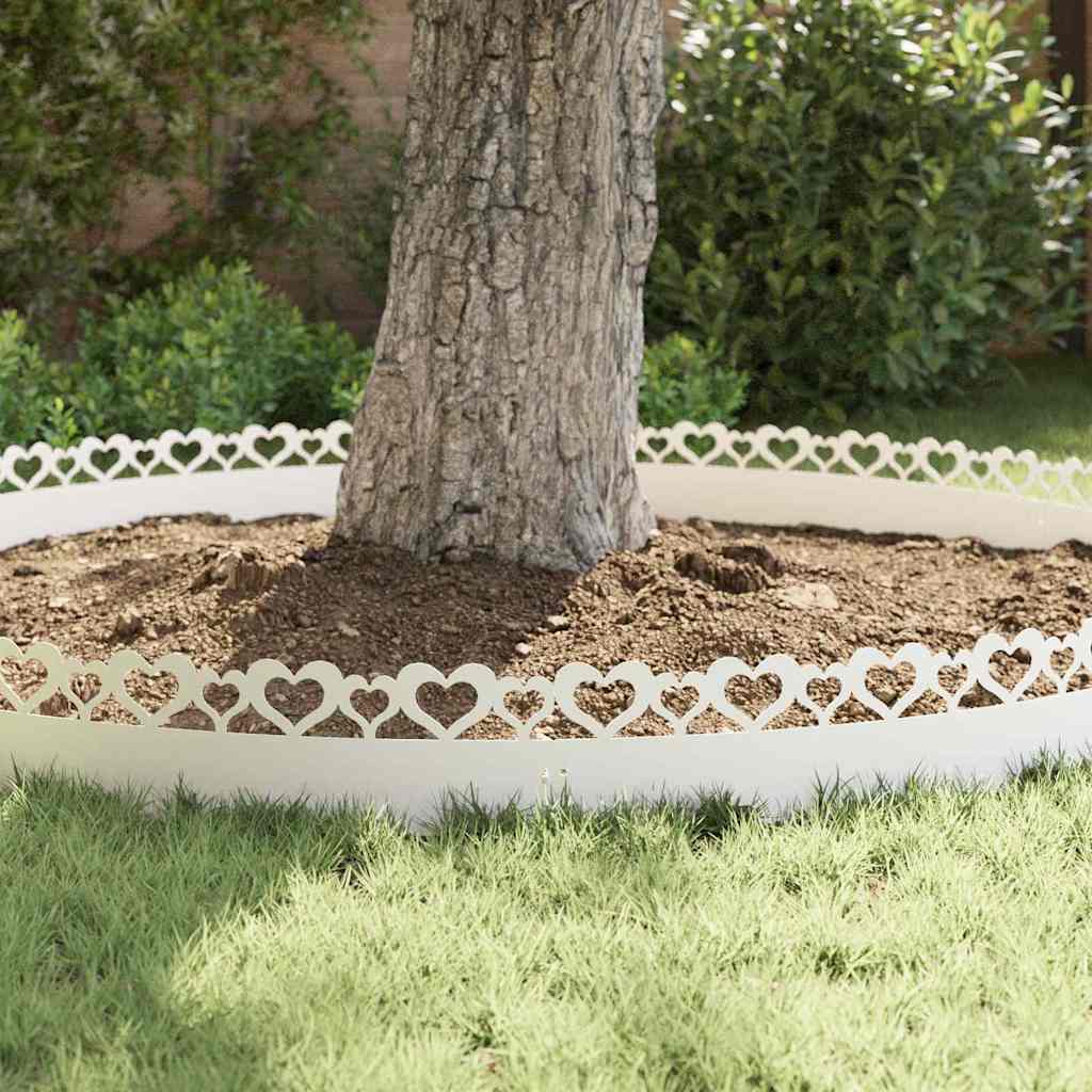Lawn Edgings 30 pcs White 103 x 0.05 x 22 cm Steel