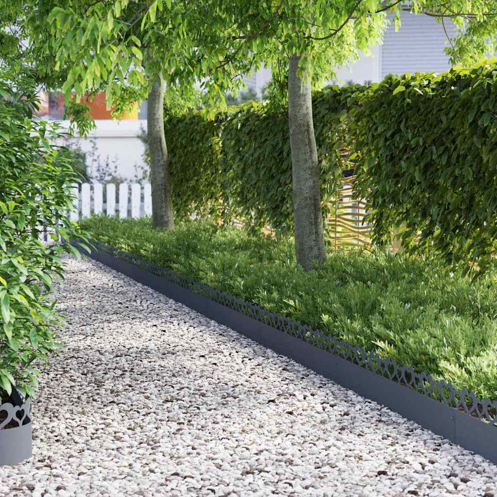 Lawn Edgings 20 pcs Anthracite 103 x 0.05 x 22 cm Steel