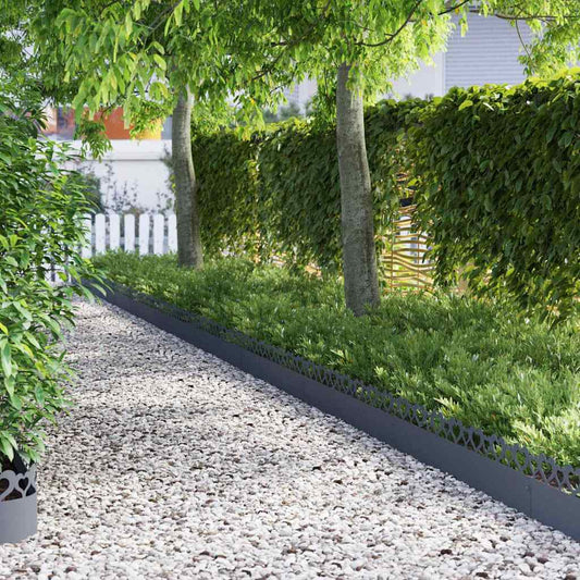 Lawn Edgings 30 pcs 103 x 0.05 x 22 cm Steel Anthracite