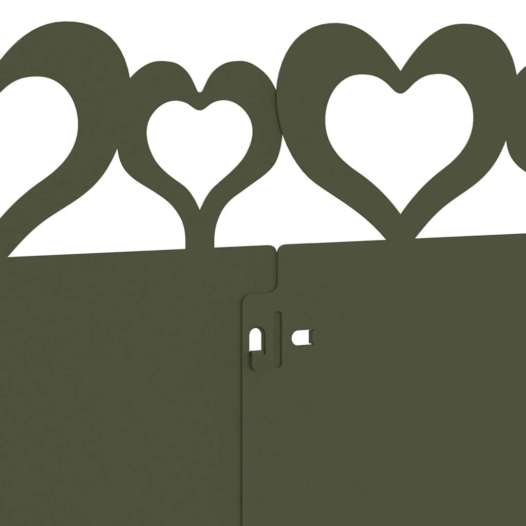 Lawn Edgings 10 pcs Olive Green 103 x 0.05 x 22 cm Steel