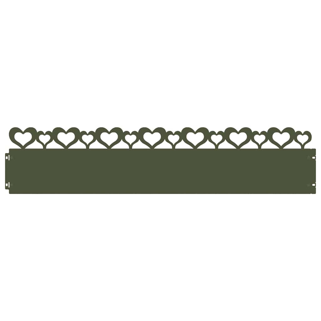 Lawn Edgings 30 pcs Olive Green 103 x 0.05 x 22 cm Steel