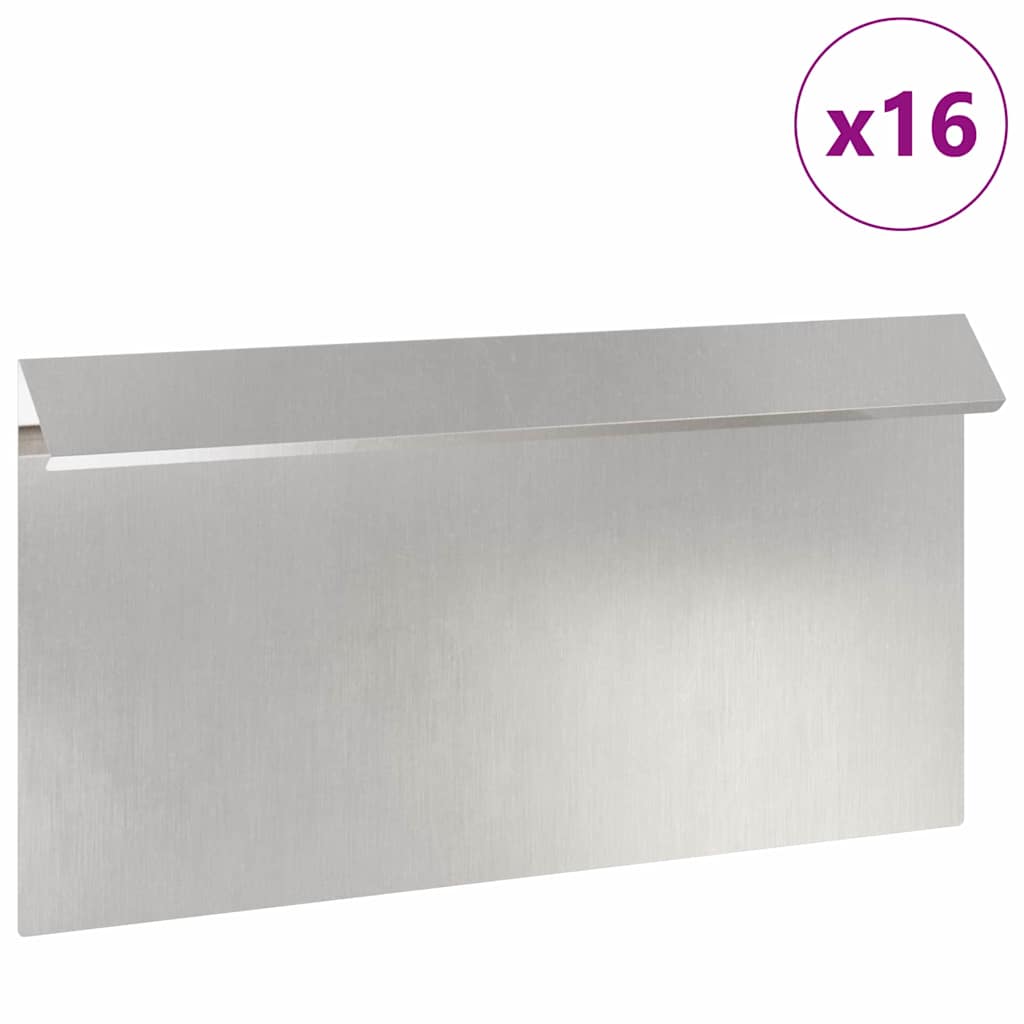 Snail Fence 16 pcs 50 x 3.5 x 25 cm Stainless Steel Silver