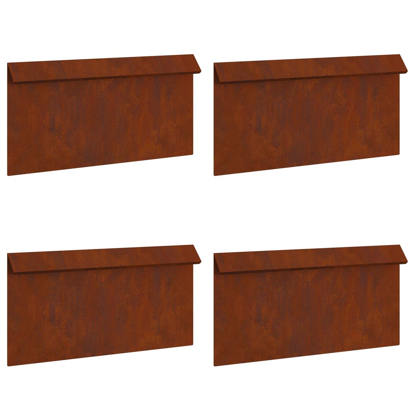 Snail Fence 4 pcs Rusty 50 x 3.5 x 25 cm Weathering Steel