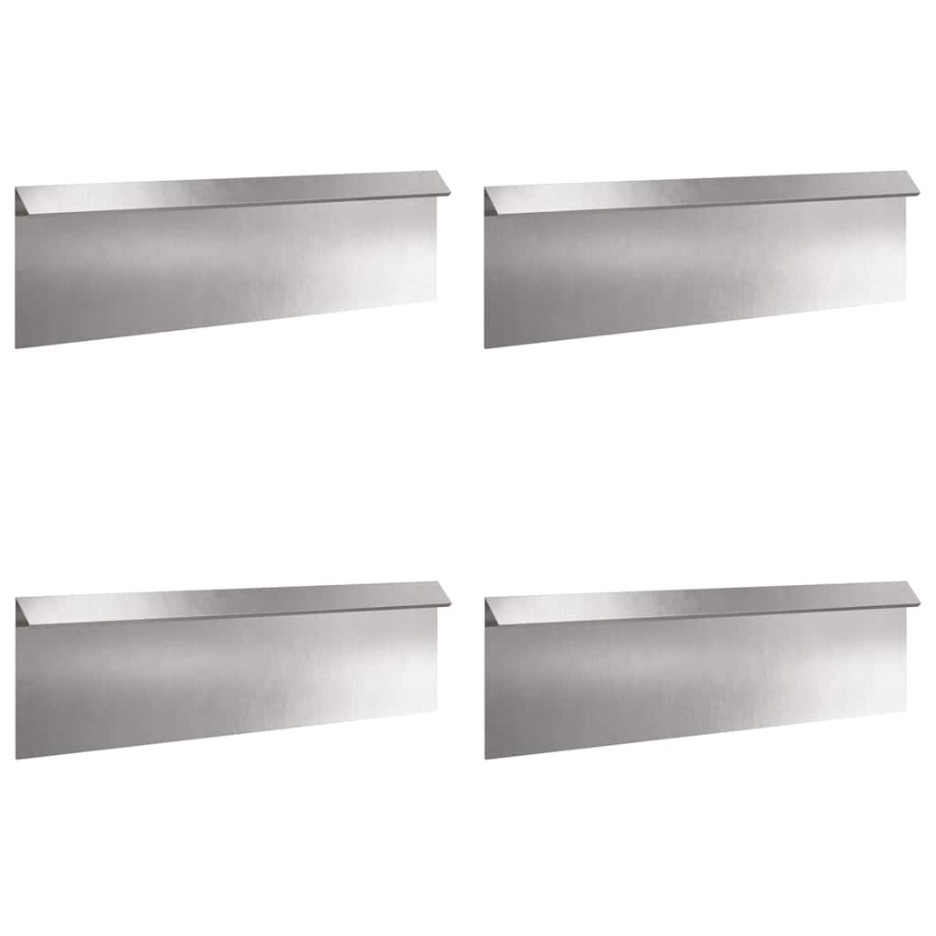 Snail Fence 4 pcs Silver 100 x 3.5 x 25 cm Stainless Steel