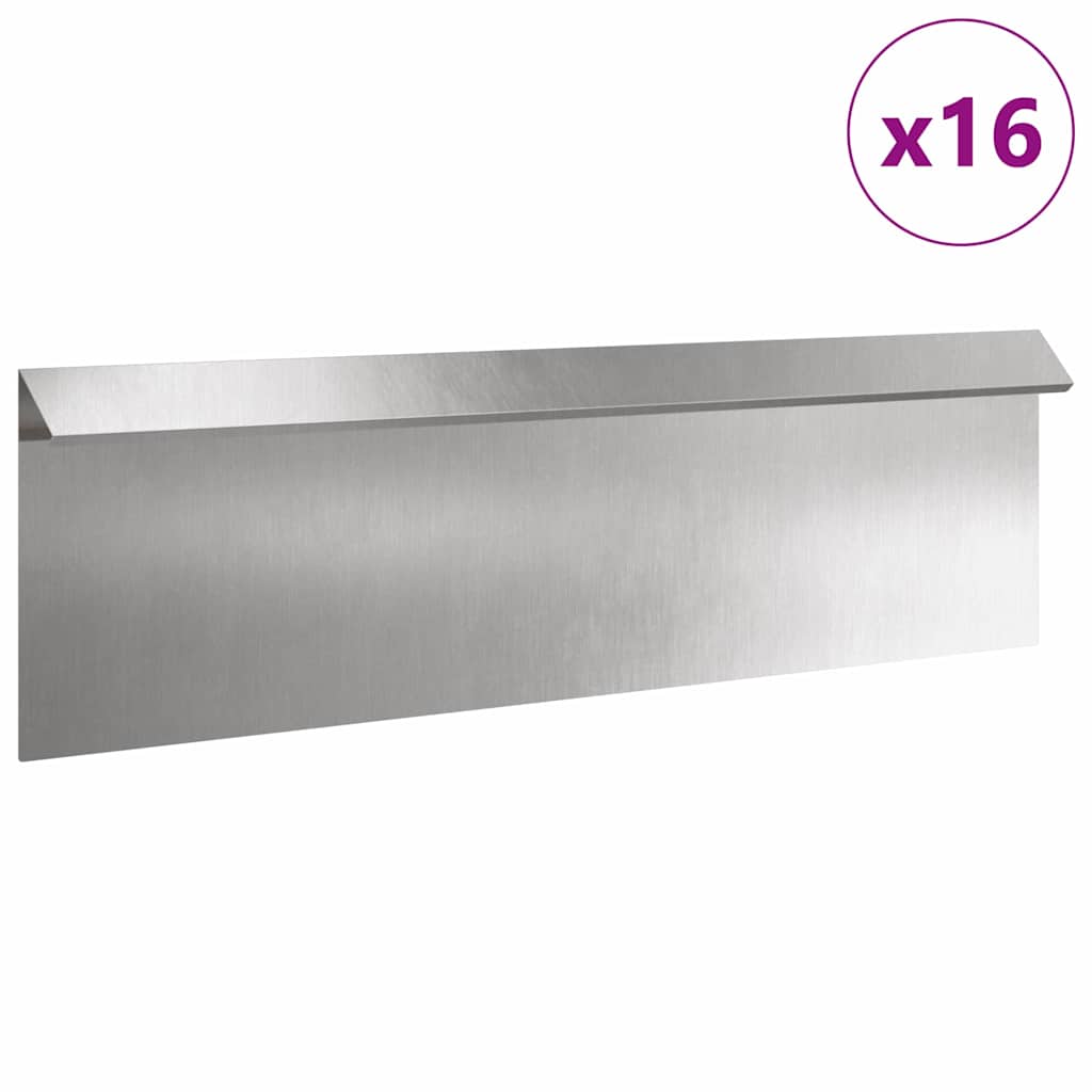Snail Fence 16 pcs 100 x 3.5 x 25 cm Stainless Steel Silver