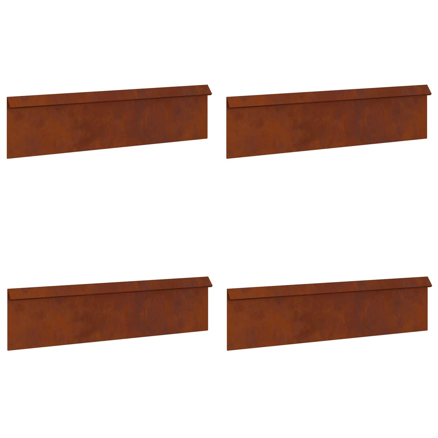 Snail Fence 4 pcs 100 x 3.5 x 25 cm Weathering Steel Rusty