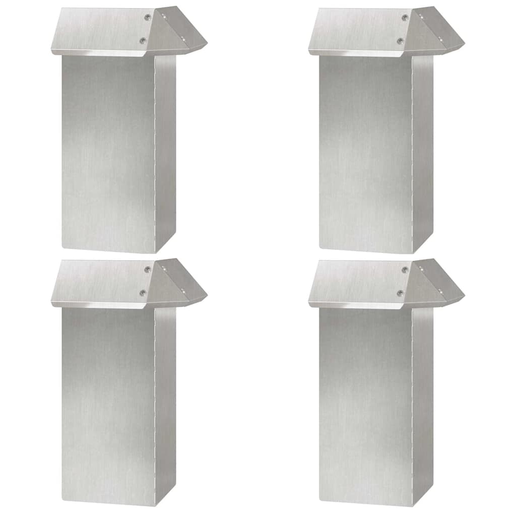 Snail Fence 4 pcs 13.5 x 13.5 x 25 cm Stainless Steel Silver
