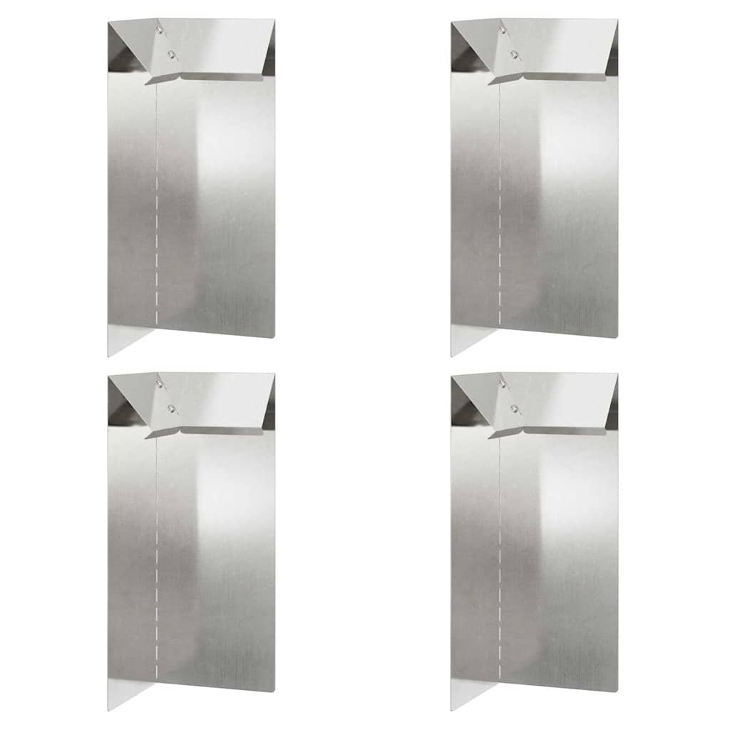 Snail Fence 4 pcs 10 x 10 x 25 cm Stainless Steel Silver