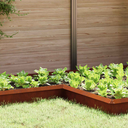 Snail Fence 4 pcs 10 x 10 x 25 cm Weathering Steel Rusty