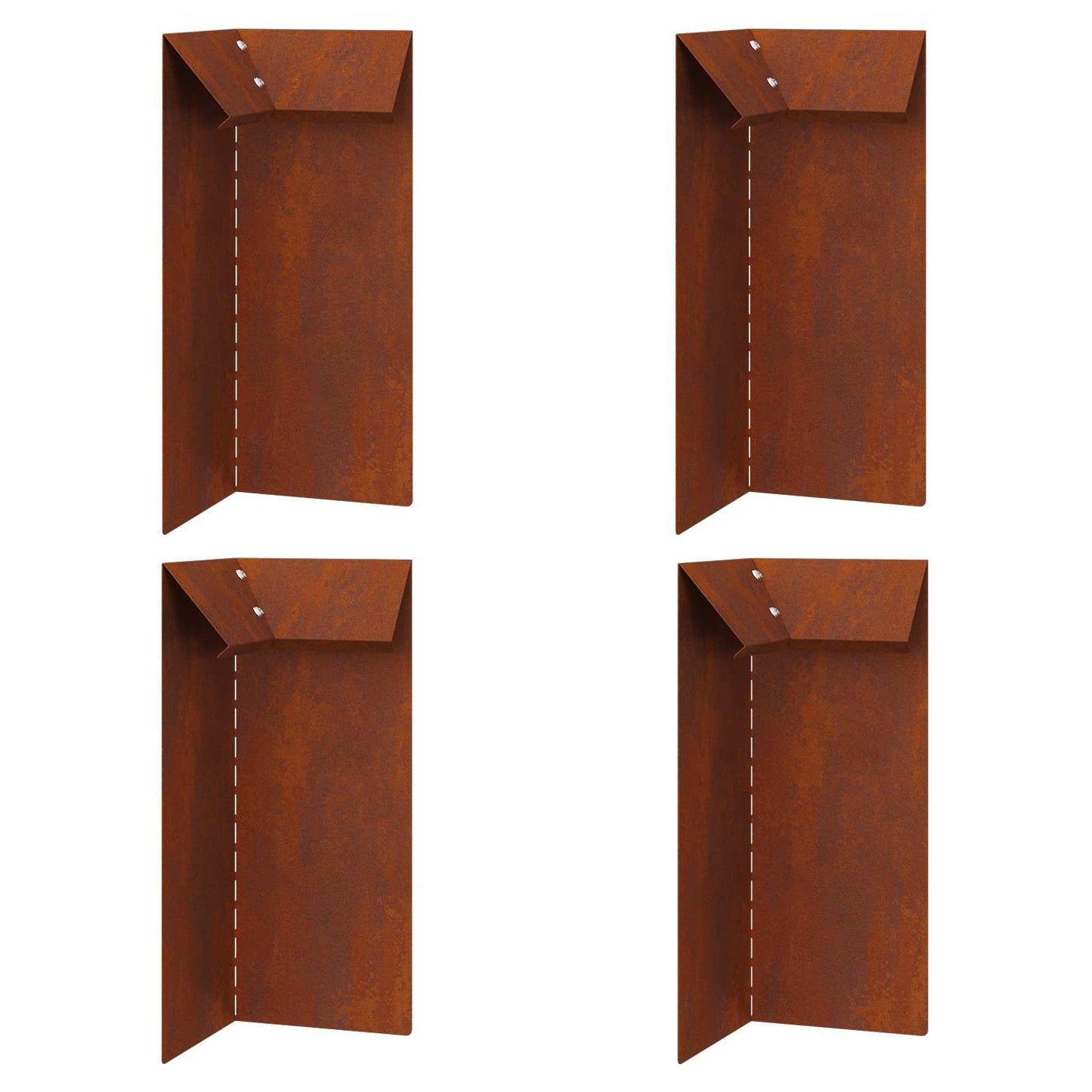 Snail Fence 4 pcs Rusty 10 x 10 x 25 cm Weathering Steel