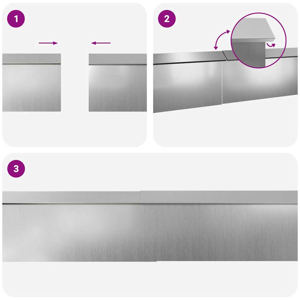 Snail Fences 8 pcs Silver Galvanised Steel