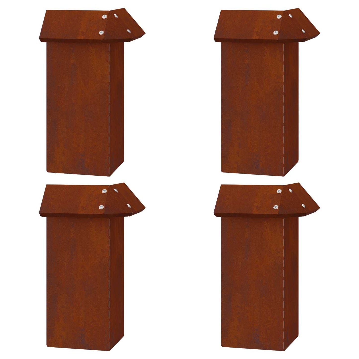 Snail Fences 8 pcs Rusty Weathering Steel