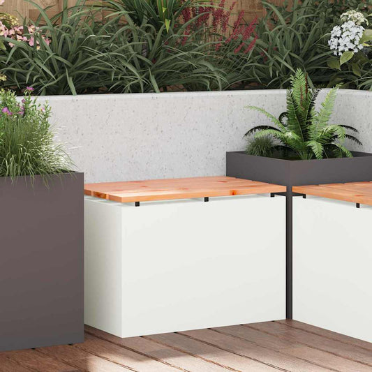 Garden Bench White 60 x 40 x 43 cm Steel