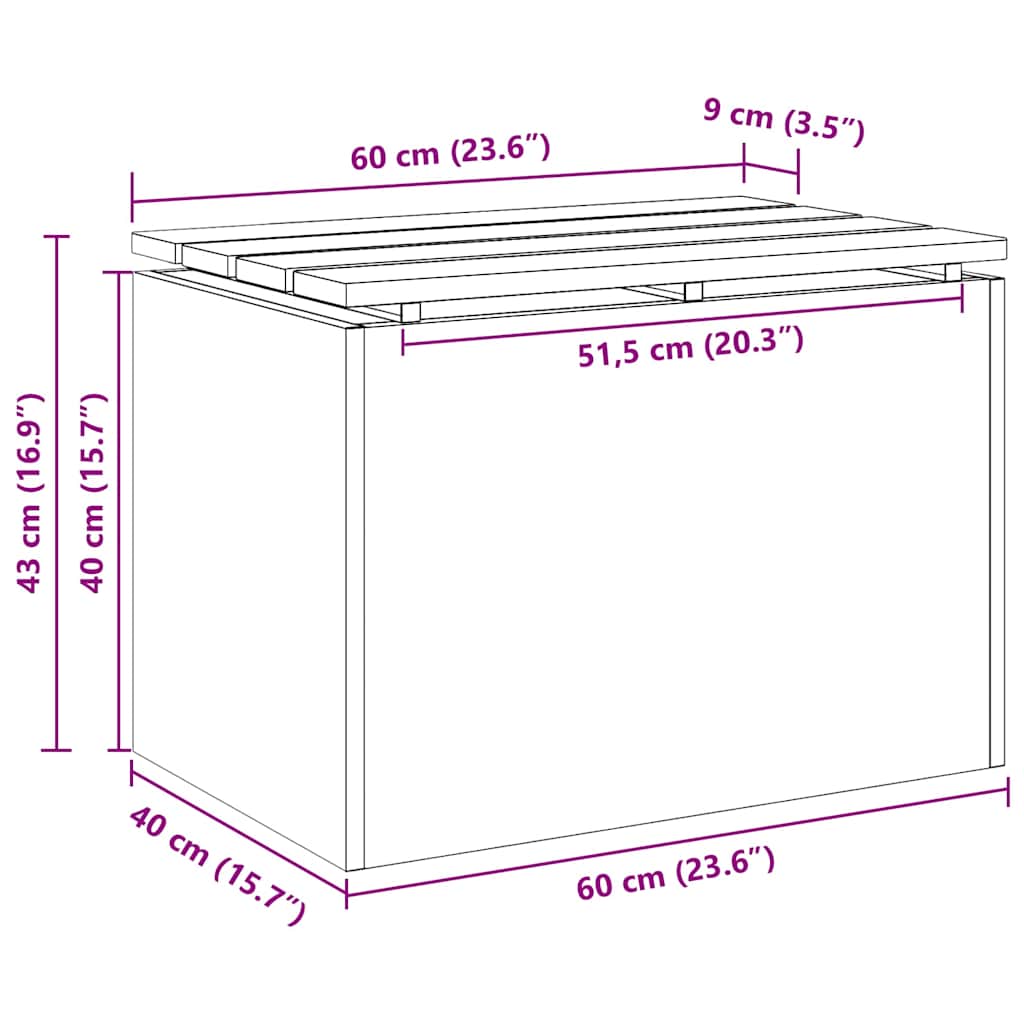 Garden Bench 1-Seater 60 x 40 x 43 cm