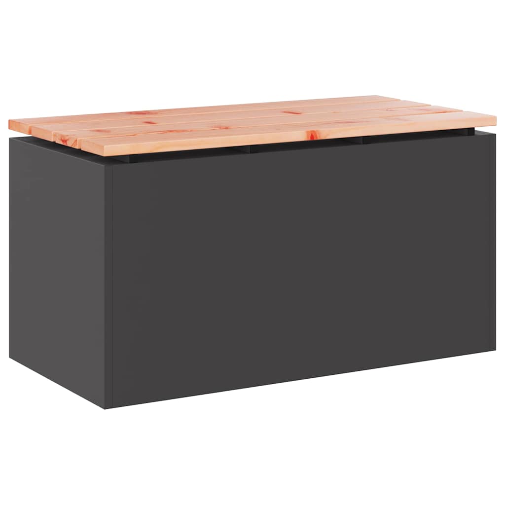 Garden Bench Black 80 x 40 x43 cm Steel
