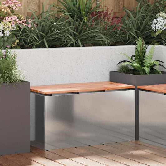 Garden Bench Silver 80 x 40 x43 cm Galvanised steel