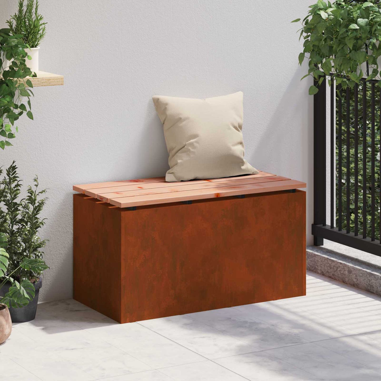 Garden Bench Rusty 80 x 40 x43 cm Weathering steel