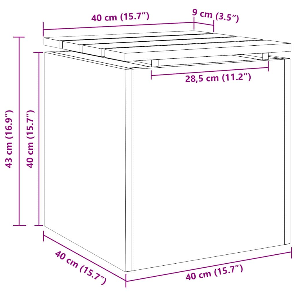 Garden Bench Anthracite 40 x 40 x 43 cm Steel