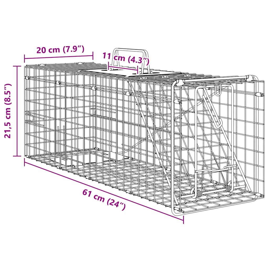 Animal Trap Green 61 x 20 x 21.5 cm Steel