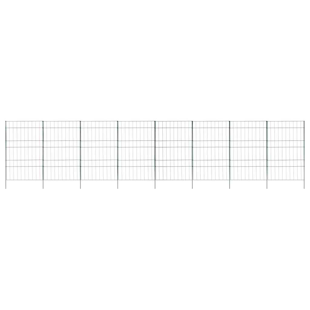 Pond Fence Set 8 pcs Green 50 x 80 cm Steel