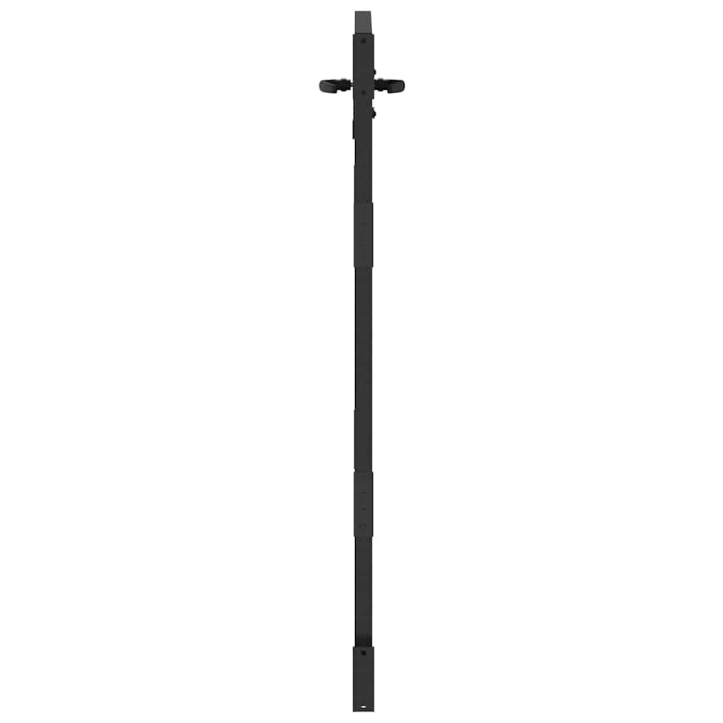 Garden Gate with Lock Black 85 x 125 cm Powder-coated steel