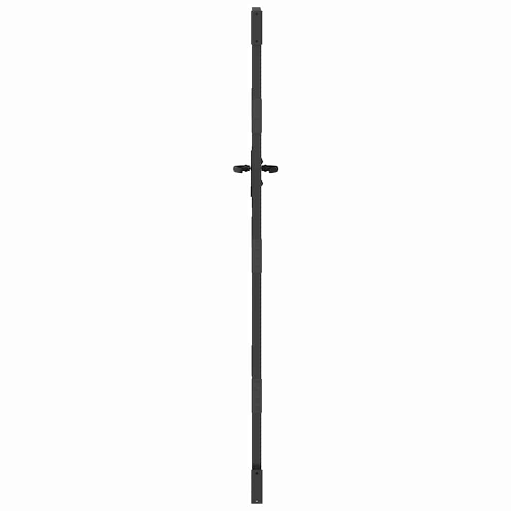 Garden Gate with Lock Black 85 x 200 cm Powder-coated steel