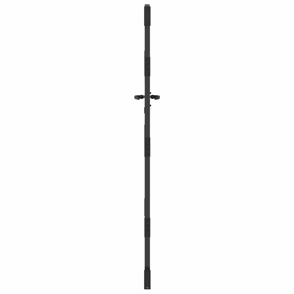 Garden Gate with Lock Black 85 x 175 cm Powder-coated steel