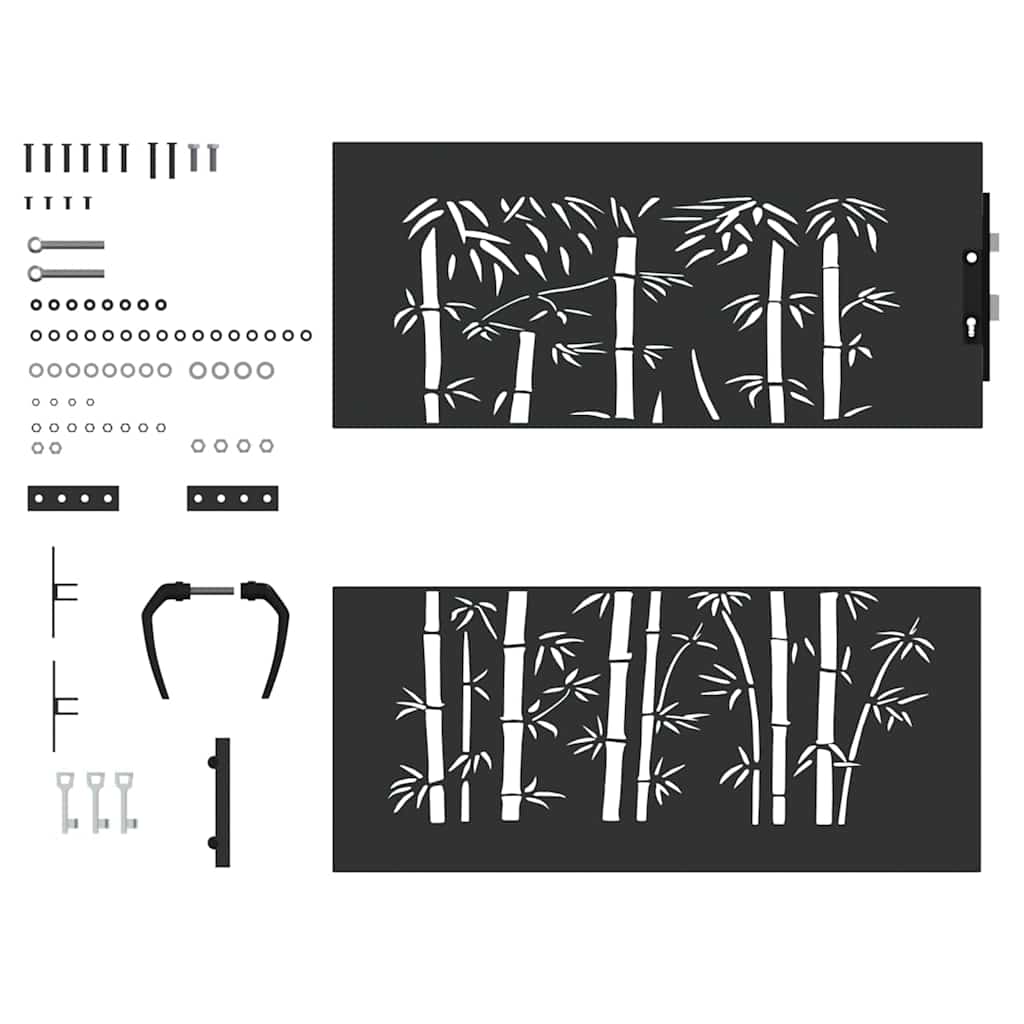 Garden Gate 85 x 100 cm Powder-coated steel Black Lockable