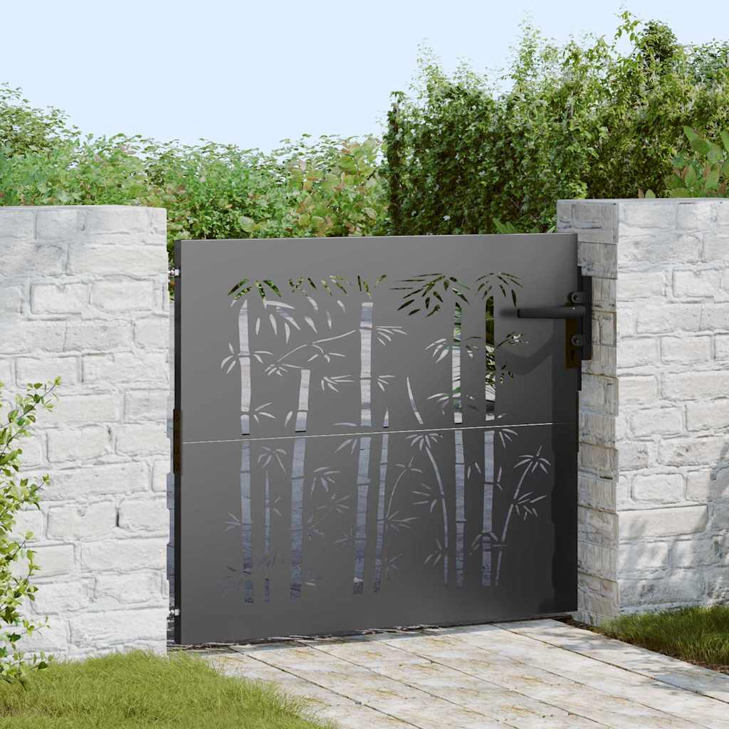 Garden Gate 85 x 100 cm Powder-coated steel Black Lockable