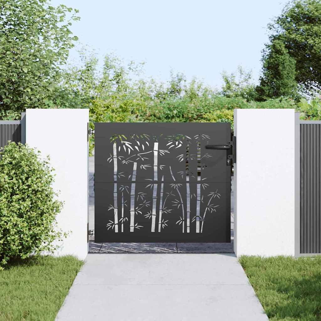 Garden Gate 85 x 100 cm Powder-coated steel Black Lockable