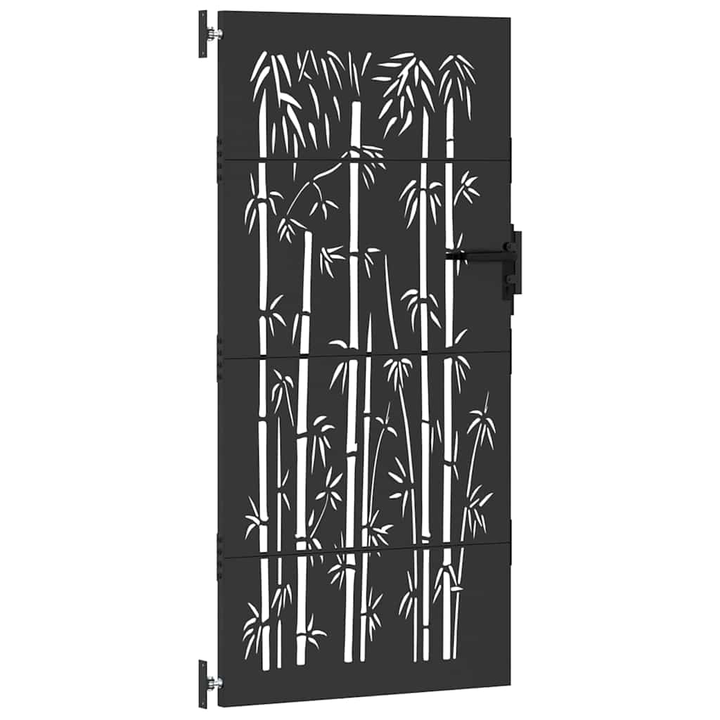 Garden Gate 85 x 175 cm Powder-coated steel Black Lockable