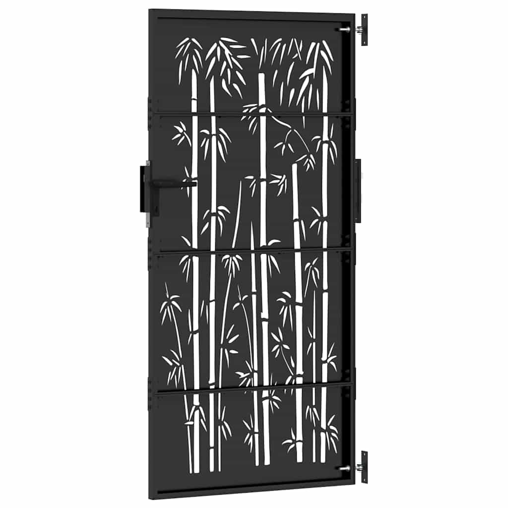 Garden Gate 85 x 175 cm Powder-coated steel Black Lockable