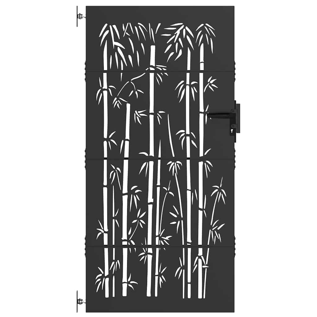 Garden Gate 85 x 175 cm Powder-coated steel Black Lockable