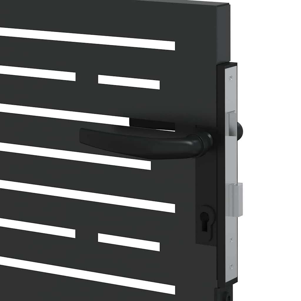 Garden Gate with Lock Black 85 x 100 cm Powder-coated steel