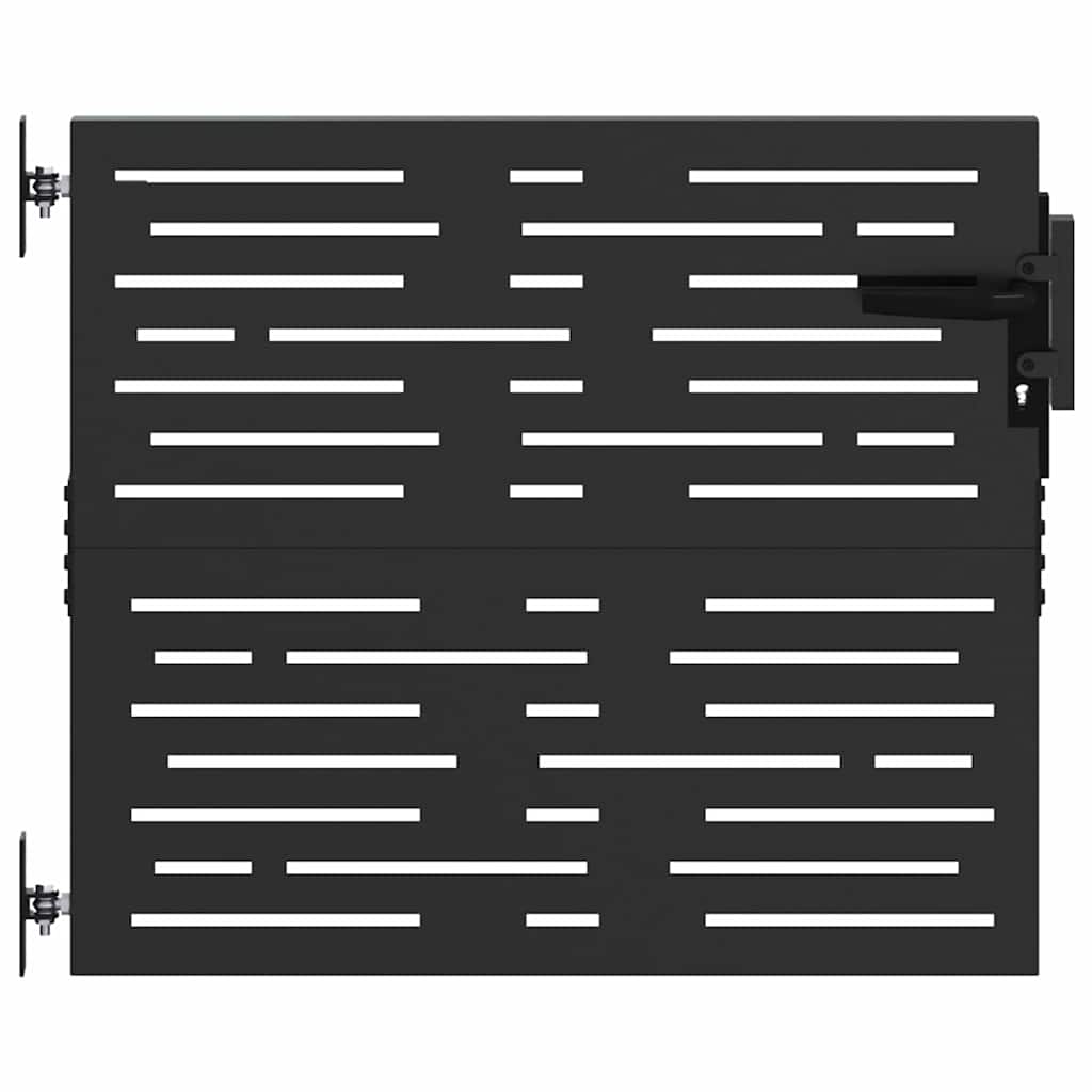 Garden Gate with Lock Black 85 x 100 cm Powder-coated steel
